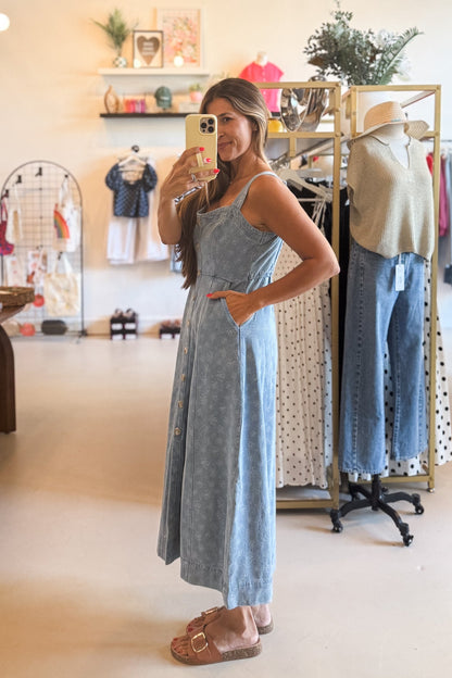 Kimberly Floral Denim Dress - FINAL SALE