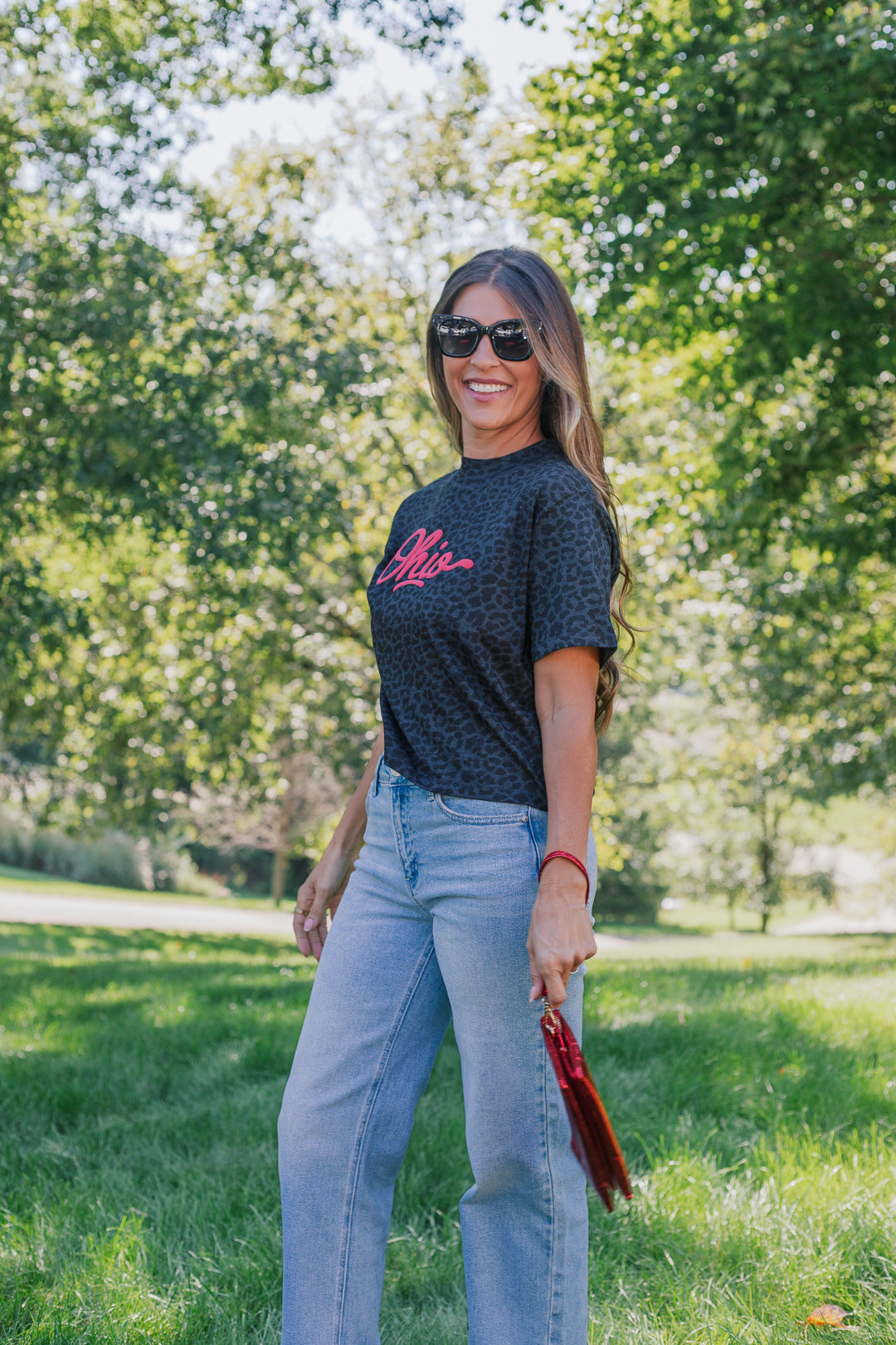 Leopard Script Ohio Tee
