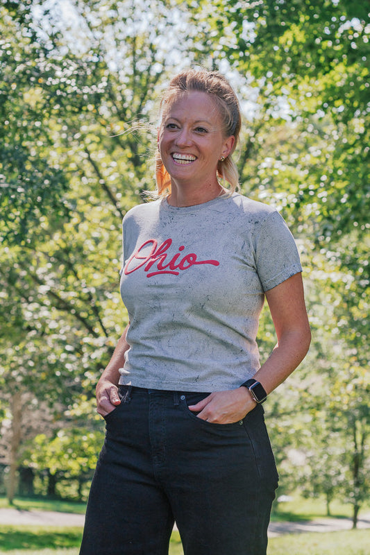 Script Ohio Smoked Grey Tee