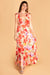 Coral Floral Tie Maxi Dress