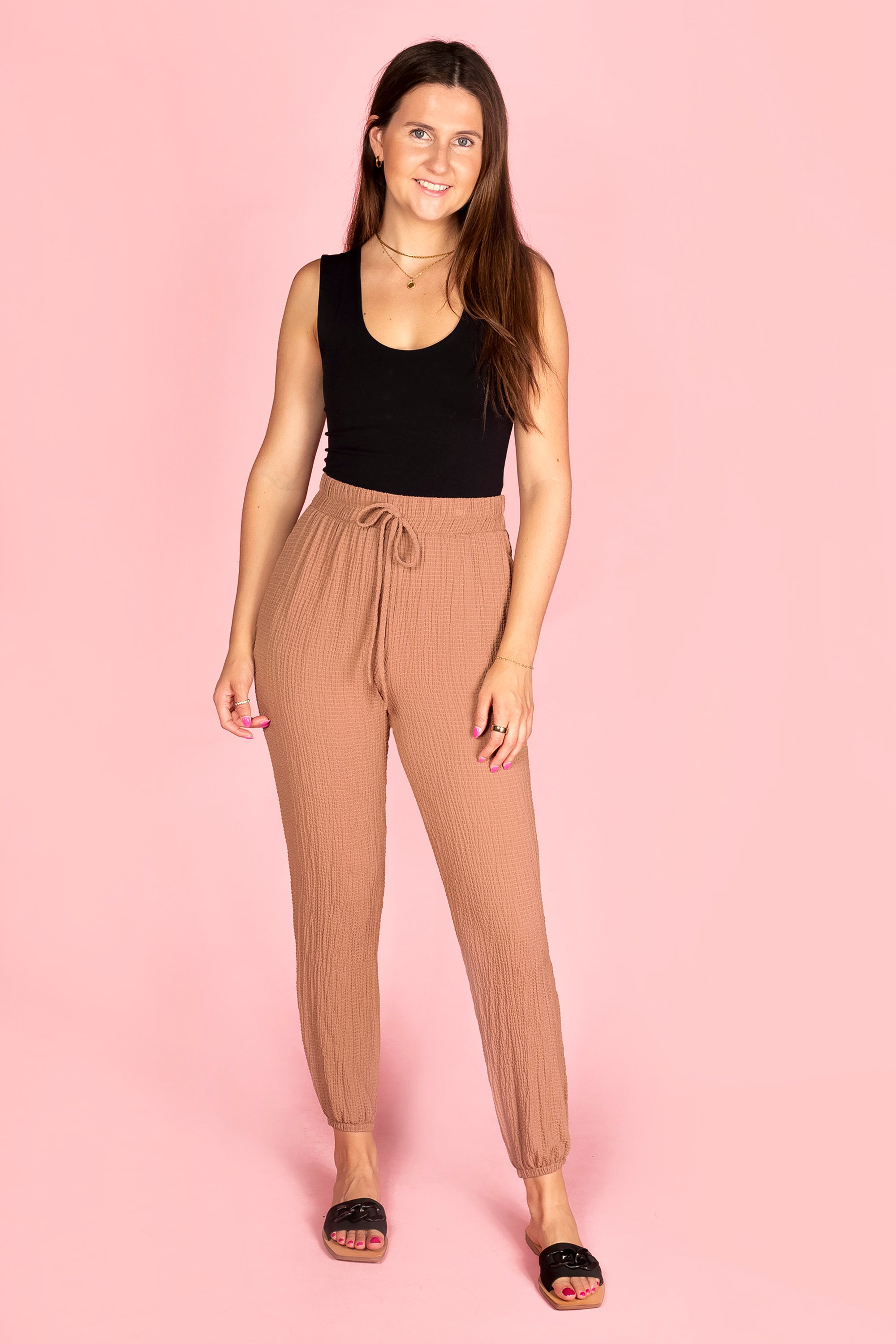 Taupe Crinkle Pant - FINAL SALE