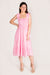 Pink Smocked Ruffle Midi Dress