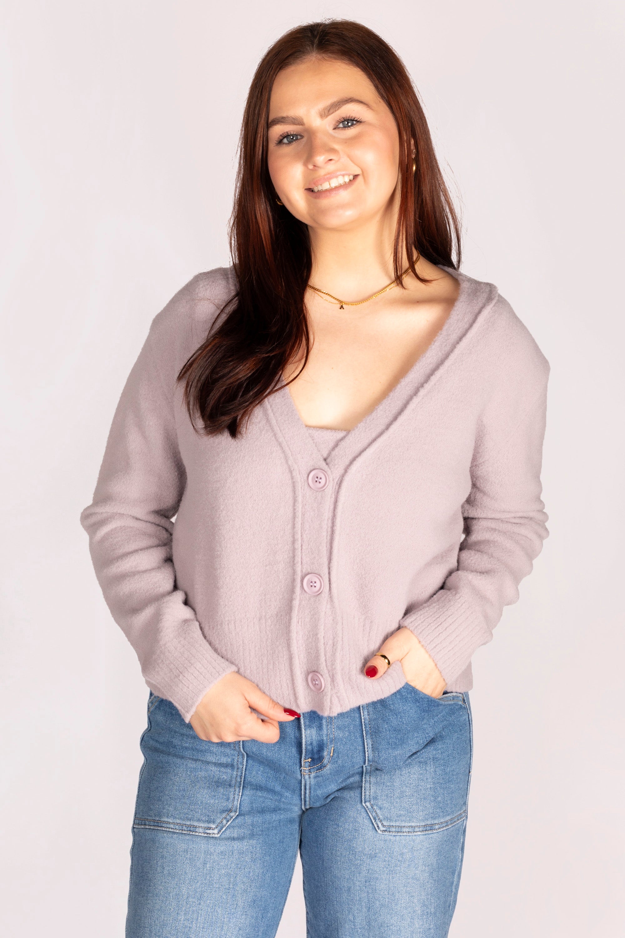 Lilac Cozy Cloud Cardigan Set