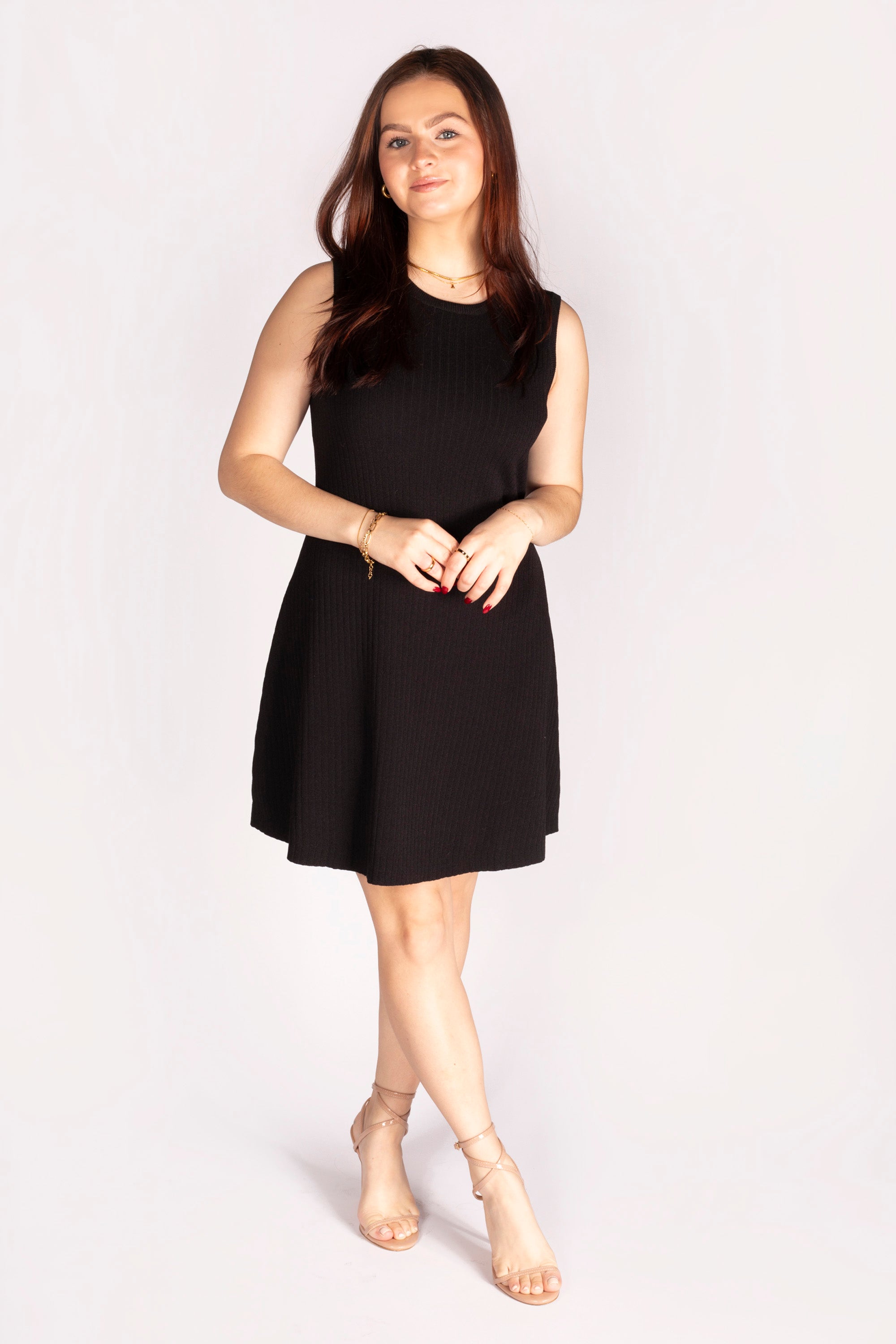 Black Ribbed Mini Dress - FINAL SALE