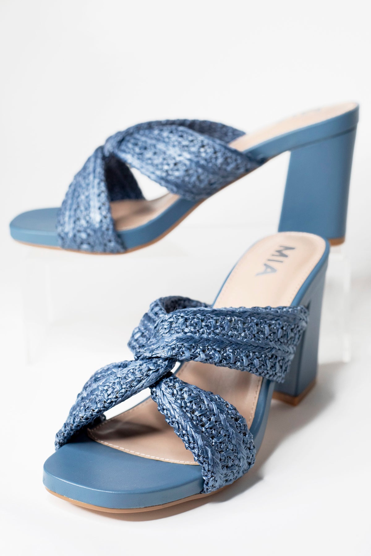 MIA Maxine Blue Raffia Heel - FINAL SALE