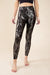 Black and Silver Foil Printed Compression Leggings - FINAL SALE